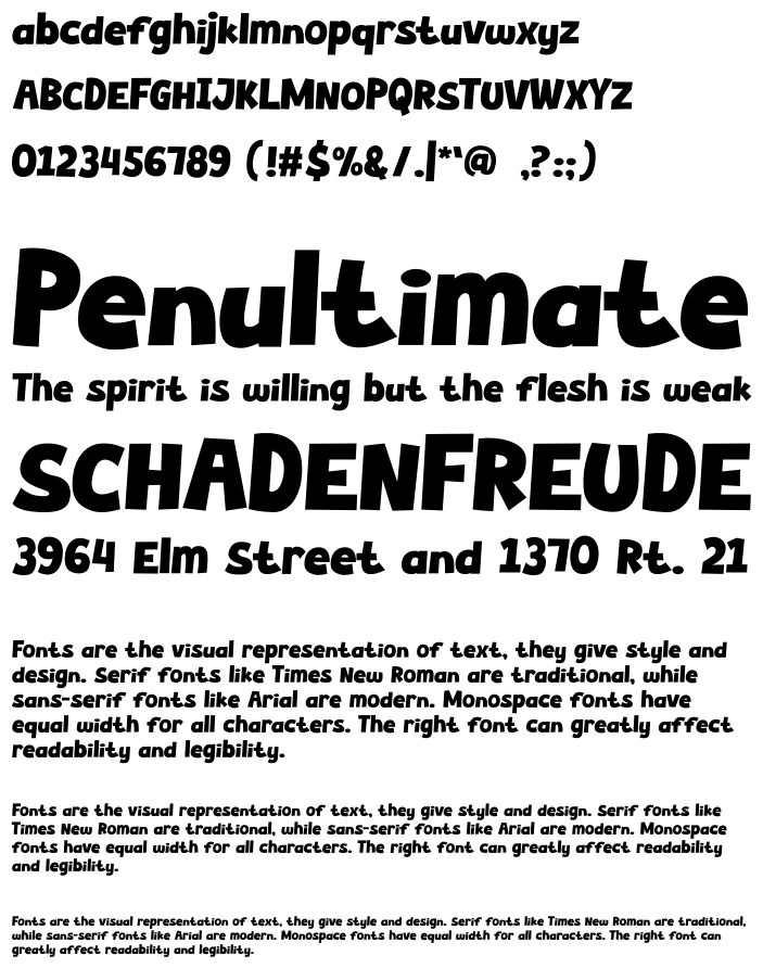 Image descriptive du font